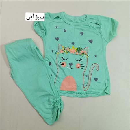 تیشرت شلوارک گربه تاج گل
