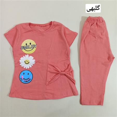 تیشرت شلوارک استیکر و گل
