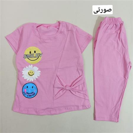 تیشرت شلوارک استیکر و گل