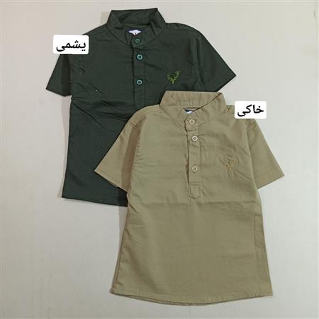 پیراهن کتان یقه French سایز بزرگ