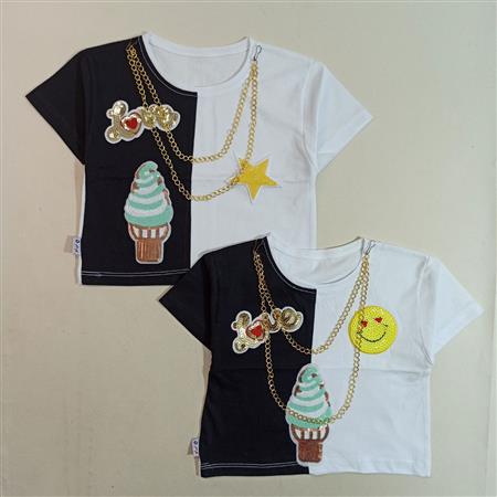 کراپ دو رنگ استیکر پولکی