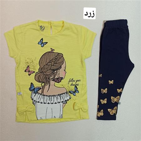 تیشرت شلوارک دخترک و پروانه