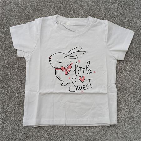 تیشرت سفید little  sweet تکسایز