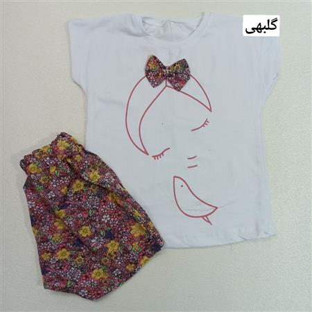 تیشرت شلوارک دخترک ناز پاپیونی