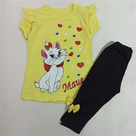 تیشرت شلوارک گربه اشرافی قلبی