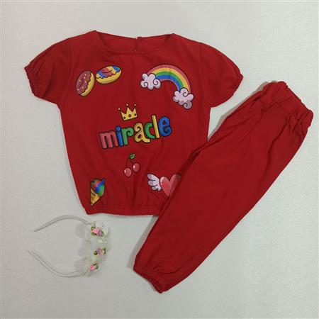 شومیز شلوار miracle همراه با تل