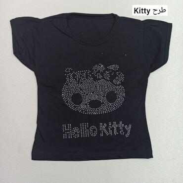تیشرت تک مشکی Shine و Kitty سایز بزرگ