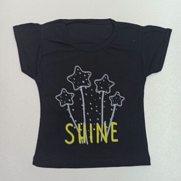 تیشرت تک مشکی Shine و Kitty سایز بزرگ