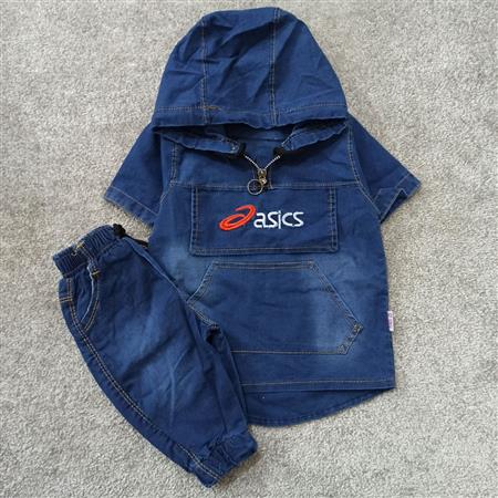 هودی شلوارک آبی asics تکسایز