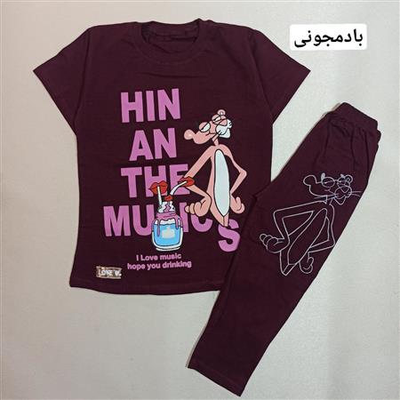 تیشرت شلوارک پلنگ صورتی