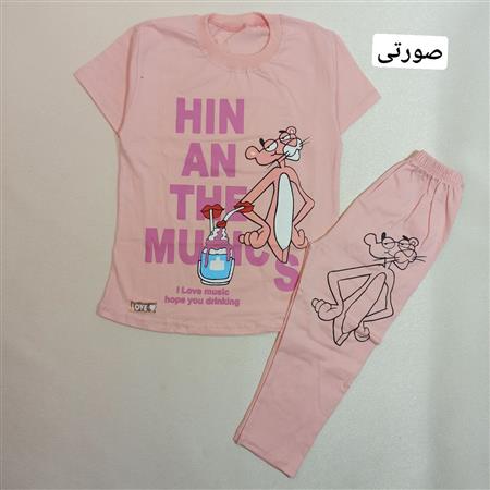 تیشرت شلوارک پلنگ صورتی