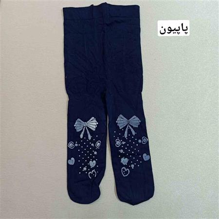 جوراب شلواری نگینی برگ و پاپیون