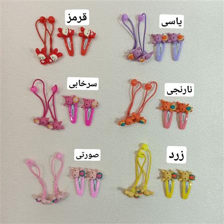 پک چهارتایی گیره و کش موی عروسکی