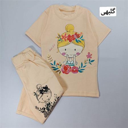 تیشرت شلوارک دخترک لپ گلی