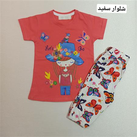 تیشرت شلوارک گلبهی let's go