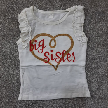 تاپ سفید قلبی big sister تکسایز