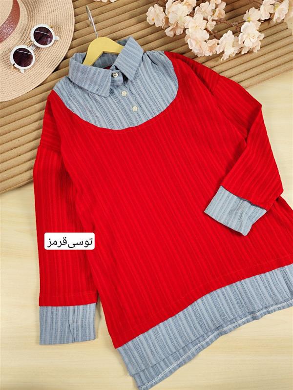 تونیک یقه دار دو رنگ