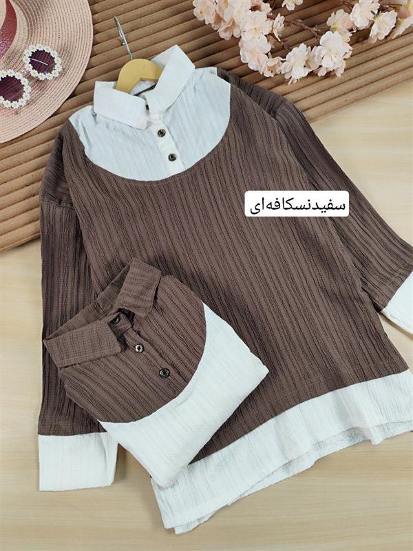 تونیک یقه دار دو رنگ