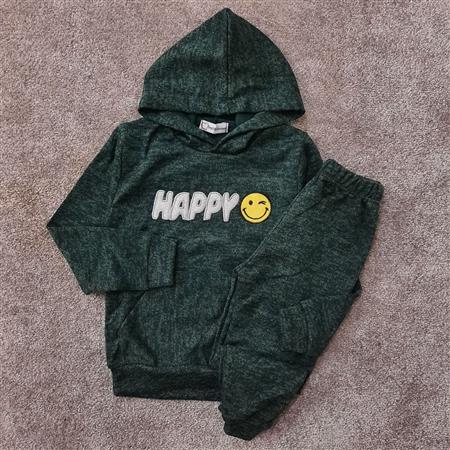 هودی شلوار سبز Happy تکسایز