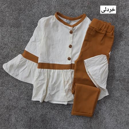 شومیز شلوار چیندار دخترانه تکسایز