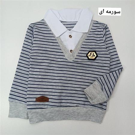 بلوز یقه دار راه راه