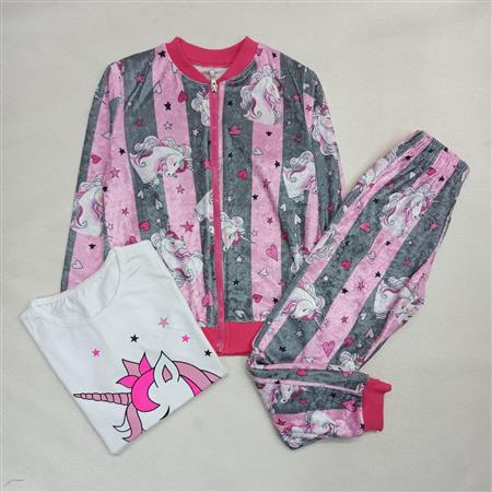 سه تیکه مخمل تکشاخ قلبی