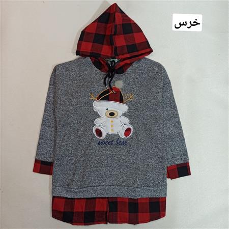 هودی دو رنگ چهارخونه