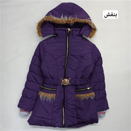 کاپشن کمربندی جیب خزدار