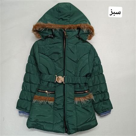 کاپشن کمربندی جیب خزدار