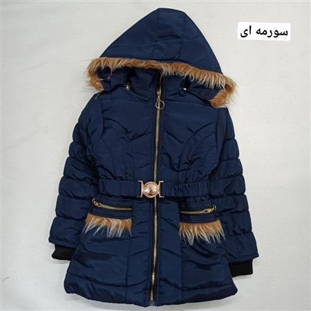 کاپشن کمربندی جیب خزدار