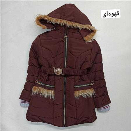 کاپشن کمربندی جیب خزدار