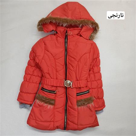 کاپشن کمربندی جیب خزدار