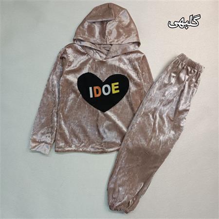 بلوز شلوار مخمل آینه ای طرح قلب