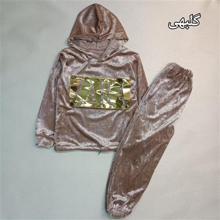 بلوز شلوار مخمل آینه ای طرح ZARA