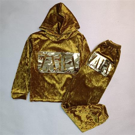 بلوز شلوار مخمل آینه ای طرح ZARA