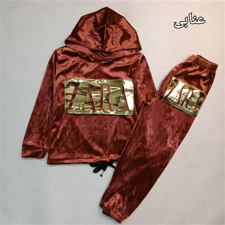 بلوز شلوار مخمل آینه ای طرح ZARA