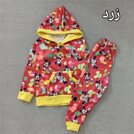 هودی شلوار قرمز میکی و مینی تکسایز