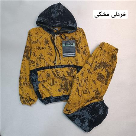 هودی شلوار مخمل ترکیبی