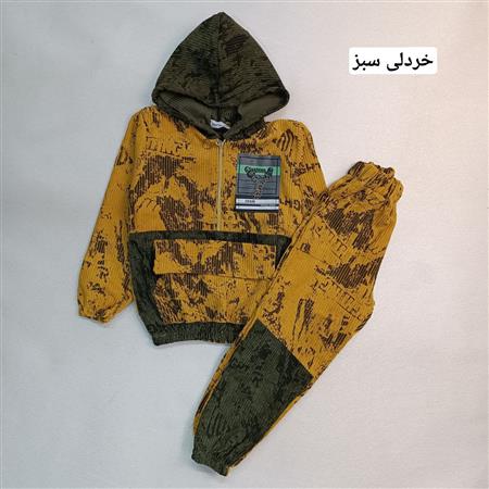 هودی شلوار مخمل ترکیبی
