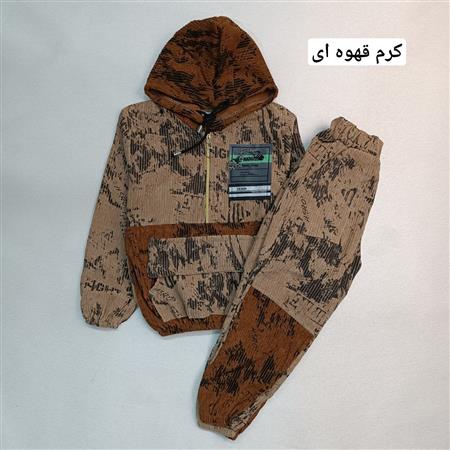 هودی شلوار مخمل ترکیبی