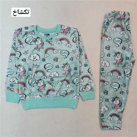 بلوز شلوار مخمل چاپی