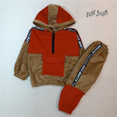 هودی شلوار مخمل off white