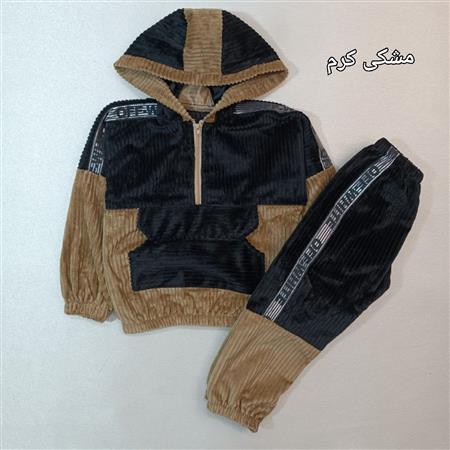 هودی شلوار مخمل off white