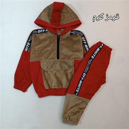 هودی شلوار مخمل off white