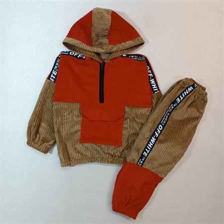 هودی شلوار مخمل off white