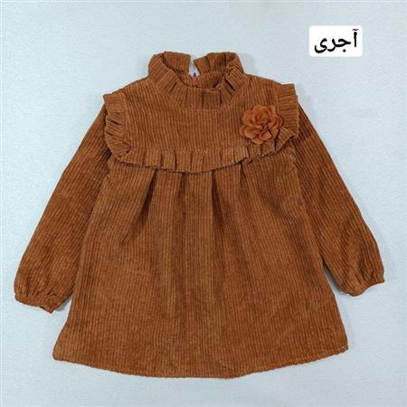 پیراهن مخمل کبریتی تک گل