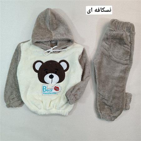 هودی شلوار پولیشی خرس قهوه ای