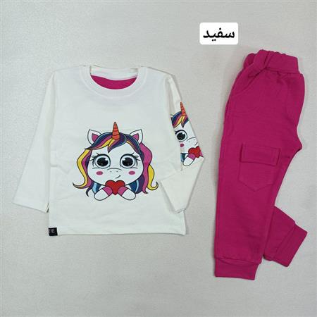 بلوز شلوار دخترانه تکشاخ مهربون