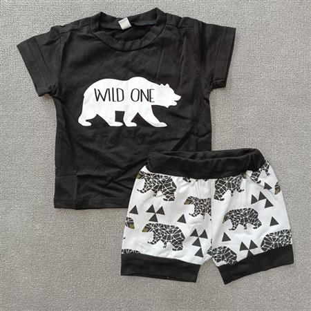 تیشرت شلوارک مشکی Wild one تکسایز