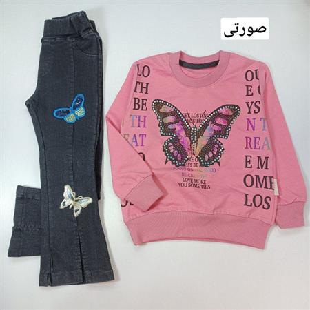 بلوز شلوار پروانه نگین دار